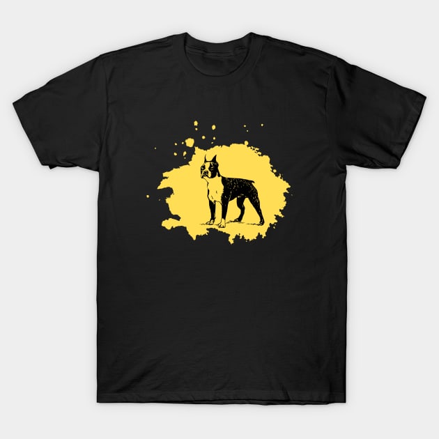 French Bulldog Black Yellow Splash T-Shirt by MoPaws